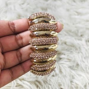 Rose Gold & Gold Stretch Cuffed Bracelet